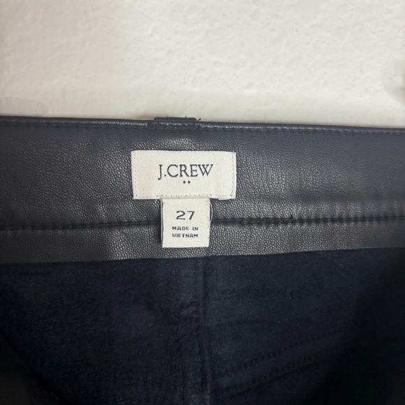 J. Crew Factory Full Length Straight Leg Pant in Faux Leather Black Size 27 - Picture 9 of 11